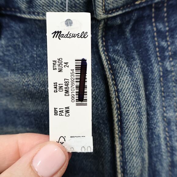 Madewell Postage Stamp Denim Mini Skirt Croswell Wash Size 24 NWT - Picture 5 of 7